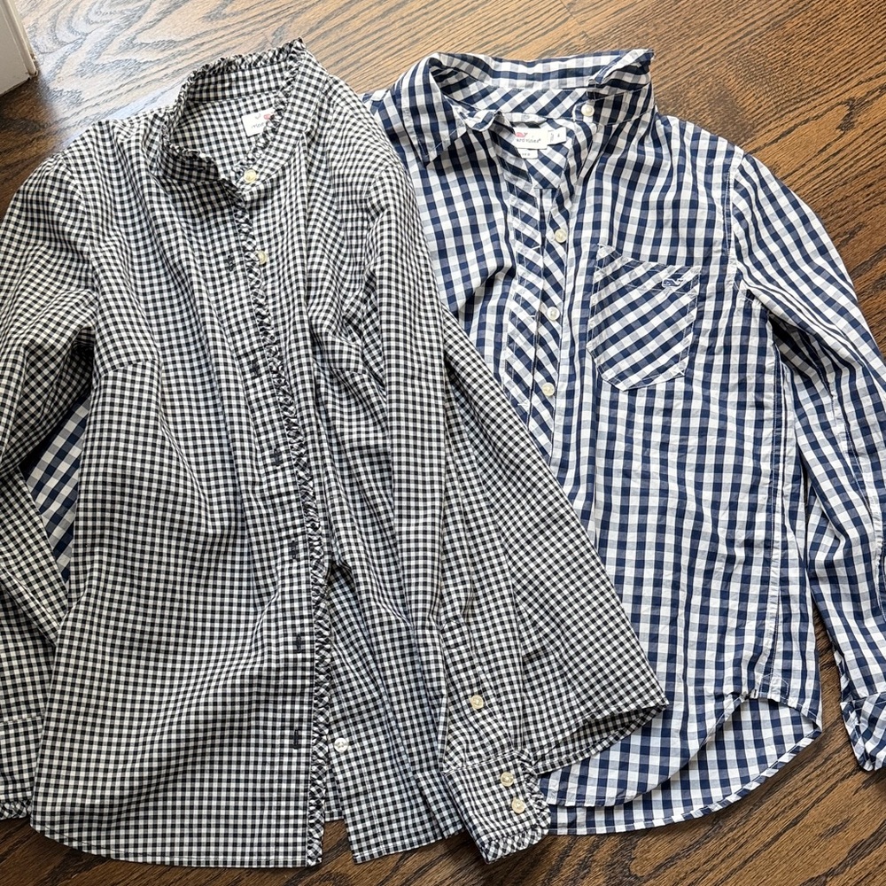 Women’s vineyard vines bundle - Check Button-Up Shirt - Navy / Black Gingham